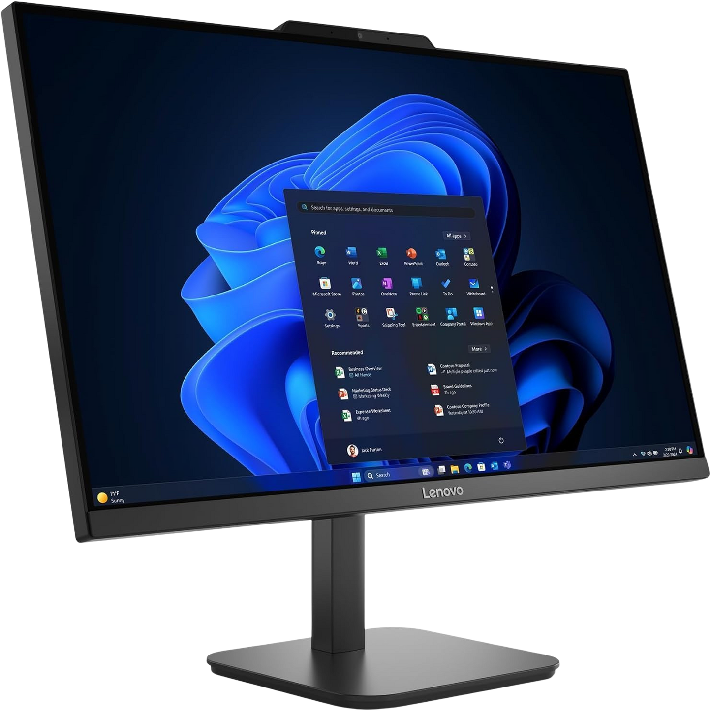 Lenovo All-in-One Desktop with Intel 4-Core Processor| 24 inch Full HD Display| 16GB DDR4 RAM, 512GB PCIe SSD| WiFi 6| Bluetooth| USB, Ethernet Ports| Windows 11 Pro| HDMI Out for External Display