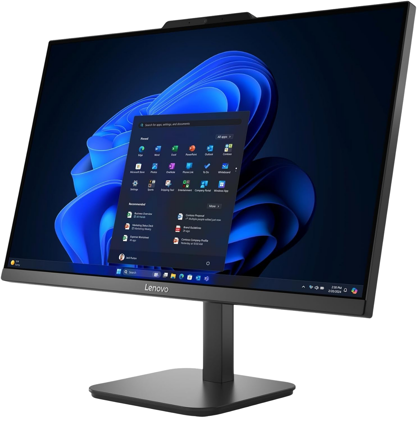 Lenovo All-in-One Desktop with Intel 4-Core Processor| 24 inch Full HD Display| 16GB DDR4 RAM, 512GB PCIe SSD| WiFi 6| Bluetooth| USB, Ethernet Ports| Windows 11 Pro| HDMI Out for External Display