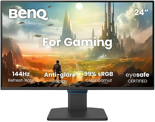 BenQ GW2490E 24 Inch Eye-care Gaming Monitor, 100Hz, 1920x1080p, IPS, 2X HDMI, DisplayPort, Built-in Speakers, Wall Mount, Adaptive Brightness, Thin Bezel