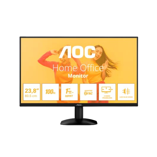 AOC 24 inch FHD Monitor, 100Hz, 1 ms (1920 x 1080, HDMI 1x 1.4 )Black