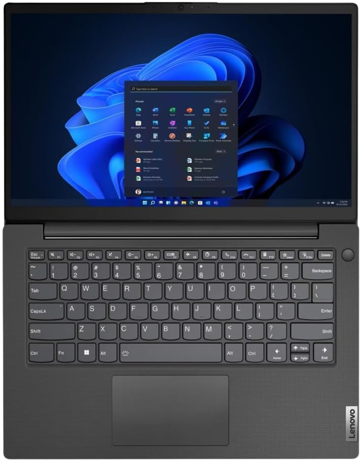 Lenovo V14 Gen 4 ABP Laptop AMD Ryzen 5 7430U 8GB RAM 256GB SSD 14 FHD TN Display Windows 11 Pro Integrated Radeon Graphics WiFi 6 USB Type-C HDMI Business Black 1 Year Warranty - 82YX005EUK