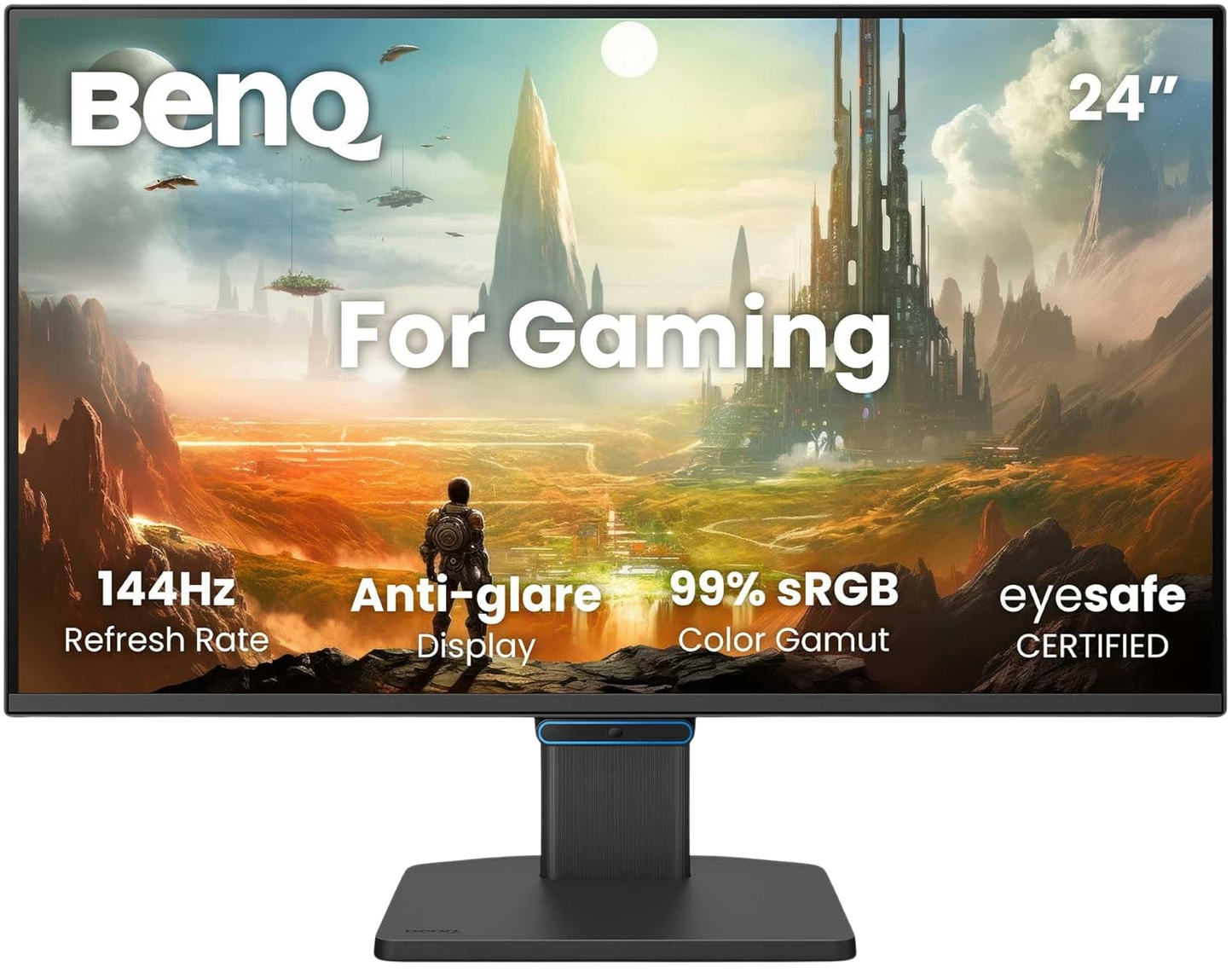 BenQ GW2490E 24 Inch Eye-care Gaming Monitor, 100Hz, 1920x1080p, IPS, 2X HDMI, DisplayPort, Built-in Speakers, Wall Mount, Adaptive Brightness, Thin Bezel