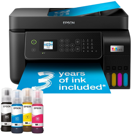 Epson EcoTank ET-4800 Ink Tank Printer | Home & Small Office Use | Wireless & Ethernet| A4 | Print, Copy, Scan, Fax | 3.7cm LCD Screen | ADF | Includes up to 3 Years of Ink