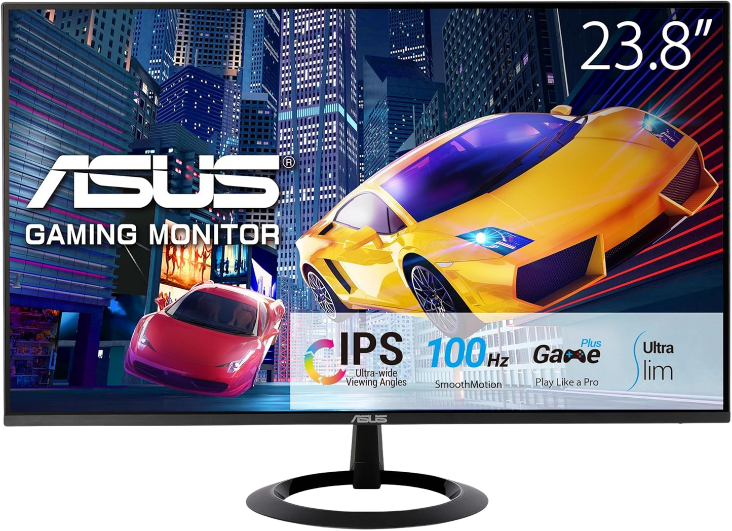 ASUS VZ24EHF Eye Care Gaming Monitor 24 inches (IPS, Full HD, Frameless, 100 Hz, Adaptive Sync, 1 ms MPRT, HDMI, Low Blue Light, Flicker-Free, Wall Mountable)