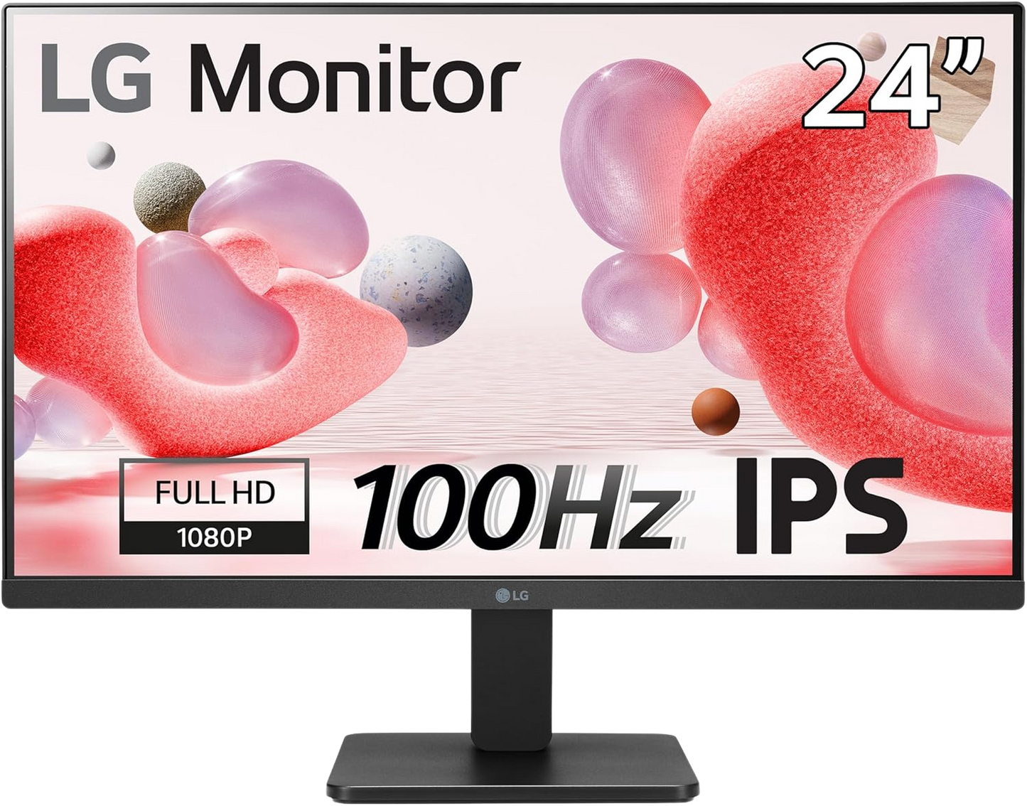 LG Electronics Monitor 24MR400-B, 24 Inch, Full HD 1080p, 100Hz, 5ms GtG, IPS Panel, AMD FreeSync, Smart Energy Saving, Anti-Glare, HDMI, Matte Black