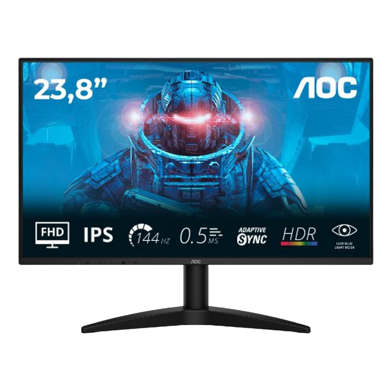 AOC 24B36X 24 Inch FHD Gaming Monitor | 144Hz | IPS | 0.5Ms MPRT | Adaptive Sync | HDR10 | 1920X1080 | HDMI / DP | Black